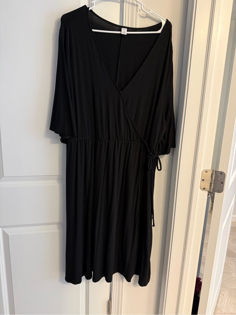 Old Navy Black Midi Wrap Dress